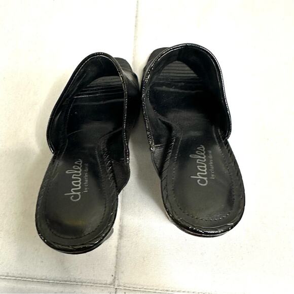 CHARLES BY CHARLES DAVID FAUX LEATHER HEELED MULE OPEN TOE SANDAL BLACK WOMEN 7 - Picture 6 of 10